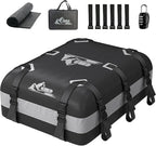 Car Rooftop Cargo Carrier Bag 20 Cubic Feet, 100% Waterproof Heavy Duty Car Roof Bag for All Vehicle with/Without Racks - Anti-Slip Mat, 6 Door Hooks, Storage Bags, 5CM Straps(Gray)