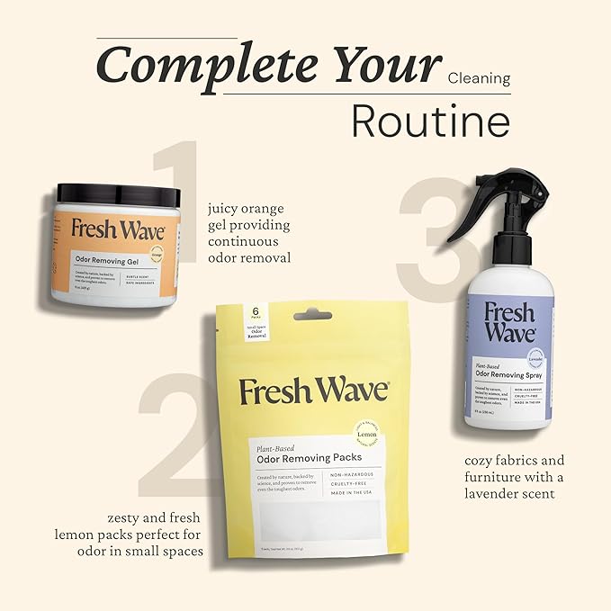 Fresh Wave Orange Odor Removing Gel, 15 oz., Pack of 2 | Odor Absorbers for Home | Safer Odor Relief | Natural Plant-Based Odor Eliminator | Every 15 oz. lasts 30-60 Days | For Cooking, Trash & Pets
