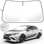 Car Sun Shade for 2018-2024 2025 2026 Toyota Camry Windshield Sun Shade, Sun Visor Windshield Screen Cover for Camry Front Window Sunshade Foldable Auto Interior Accessories UV Block