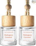 C Classy Car Air Freshener Hanging 2 Pack, Mahogany Coconut Essential Oil Diffuser for Cars, Cute Car Freshener, Long-Lasting Fragrance, C ar Air Fresheners for Women & Men Gift, Made in USA