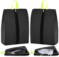 2 Pcs Smell Proof Cleat Bag for Sports, 4 Layer Odor Absorbing Soccer Football Baseball Golf Shoe Bag, Waterproof Mud Resistant Shoe Storage Pouch Fits up to Size 14 (Black)