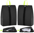 2 Pcs Smell Proof Cleat Bag for Sports, 4 Layer Odor Absorbing Soccer Football Baseball Golf Shoe Bag, Waterproof Mud Resistant Shoe Storage Pouch Fits up to Size 14 (Black)