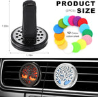 2PCS 30mm Car Diffuser Vent Clips, Tree of Life Aromatherapy Essential Oil Diffuser Locket with 12 Felt Pads, Stainless Steel Car Diffuser Locket Air Freshener (Style1)