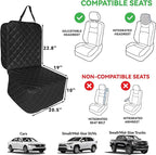 Heavy Duty Car Seat Cover for Dogs,Waterproof PU Leather Car Front Seat Cover, Anti Slip Captain Seat Protector for Dogs & Humans,Fit for Most Vehicles, Pickups,Trucks, SUVs(Black)