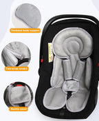 Infant Car Seat Insert for Newborn Girls Boys, 3 in 1 Reversible Cushion for Carseat with Strap Pads Buckle Cover Extra Soft Carseat Support Pad for All Season, Grey
