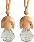 2 Pack Car Air Freshener Diffuser Hanging, Refillable Essential Oil Bottle with Wooden Cap, Long Lasting Car Scent for Women Men, Cute Car Fresheners - Car Accessories-A5
