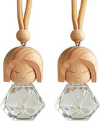 2 Pack Car Air Freshener Diffuser Hanging, Refillable Essential Oil Bottle with Wooden Cap, Long Lasting Car Scent for Women Men, Cute Car Fresheners - Car Accessories-A5