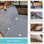 Dog Hammock for Car | Mesh Window & Safety Belt | 100% Waterproof Back Seat Pet Cover for Dogs Safe Travel with Side Door Protectors | Non-Slip, Scratchproof Rear Seat Cover for Cars, SUVs, Trucks