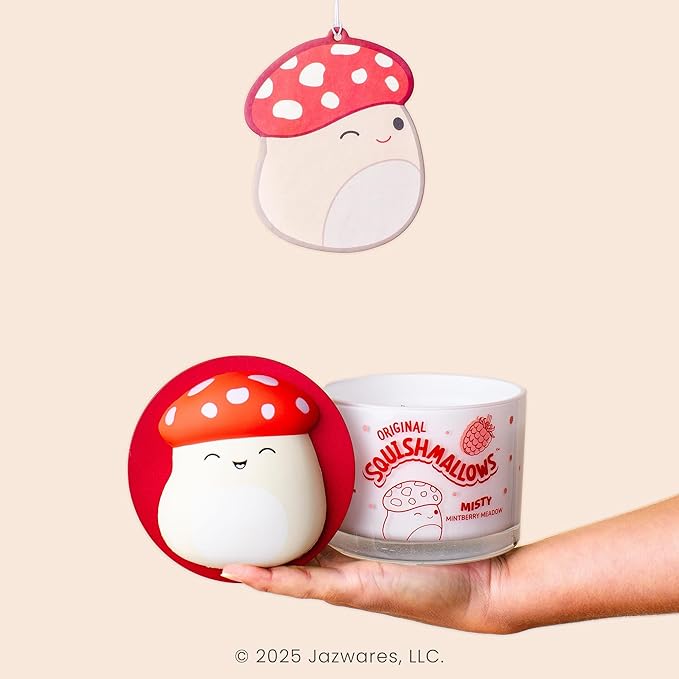 Studio Oh! x Squishmallow Malcolm Car Air Fresheners, Pack of 2, Sweet Summer Berries, Farm-Stand Fruits, and Spicy Spearmint - Misty Mintberry Meadow