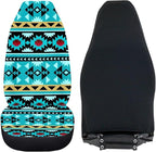 ELEQIN Blue Aztec Car Seat Covers Two Front Only for Car, Automotive Interior Covers, Quick Setup Universal Fit Seat Covers for Car, Truck, SUV