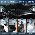 for KIA Optima 2016-2020 Windshield Sun Shade - 4 Layers Car Sunshades for Front Windows Shade Cover Custom Fit Optima Sun Visor 2450T Retractable Shade Blocks UV Rays Car Accessories