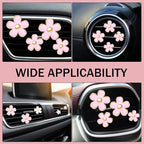 6PCS Daisy Flower Air Vent Clip, Cute Car Air Fresheners Clips, Refillable Auto Air Conditioning Outlet Clips Diffuser, Air Vents Decorations for Women and Girl (Black, White, Pink)
