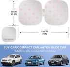 Pink Bow Car Windshield Sun Shade, Foldable UV Protection Window Sunshade with Silver Edging & Storage Pouch, Auto Interior Accessories for Sedan, SUV & Hatchback
