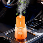 Ikeda Fragrance Smart Car Air Freshener,100ml Essential Oil Diffuser Aroma Diffuser, 3 Mode Adjustable Mini Scent Spray for Car with Touch Switch, Automotive Humidifier for Gift(Orange, Lavender)