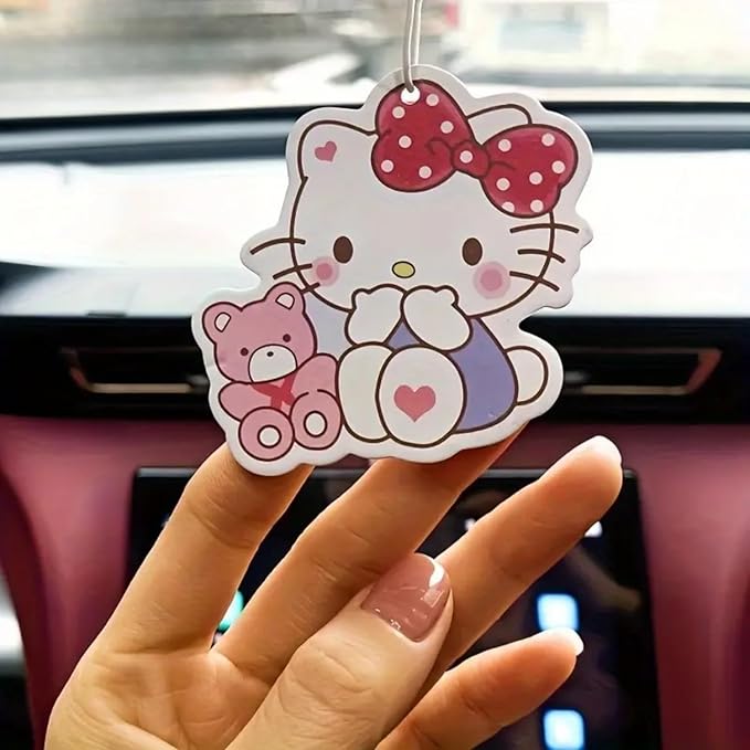 4 Pack Cute Car Air Freshener - Strawberry Scent, Funny Decor Hanging Fresheners for Car Interior & Room Decorations