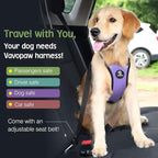 Dog Seat Belt, Safety Vest Dog Car Harness with Adjustable Buckle Dogs Seat-Belt for Vehicle Nylon Pet Safety Seats Belts Heavy Duty(L, Purple)