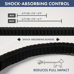 Spark Paws Handsfree Dog Leash – Shock Absorbing Waist Bungee Lead for Running, Car Seatbelt Clip & Poop Bag Set, Heavy Duty Tactical Lead for Medium, Large & X-Large Breeds - Black
