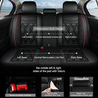 AOMSAZTO 2 Front Seat Custom Fit for Honda Ridgeline 2006-2025,Waterproof Faux Leather Automotive Cushion Covers Seat Protector,Airbag Compatible (2 Seats Black&Red) Truck Seat Covers