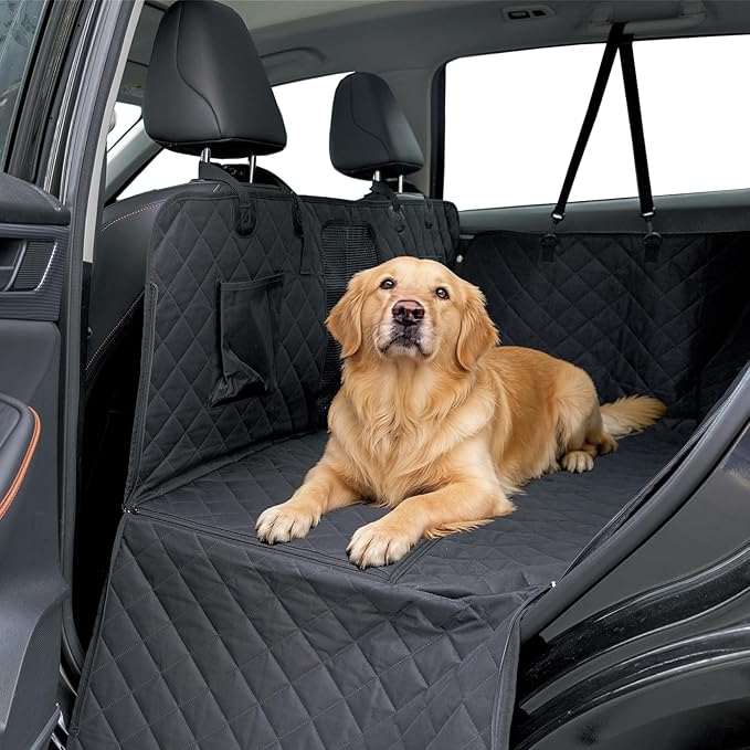 Back Seat Extender for Dogs, Semi-Hard Bottom Car Seat Cover for Dog, Waterproof & Anti-Scratch, Upgraded Support, Easy to Install and Clean, Fits Compact SUVs Only