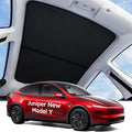 Wigoo Tesla New Model Y Juniper Accessories Sunshade Roof [Never Sag, Nano Ice-Crystal Coatings] Heat Insulation Glass Roof Sun Shade, Accessories for Tesla New Model Y 2025 2026 Launch, Black