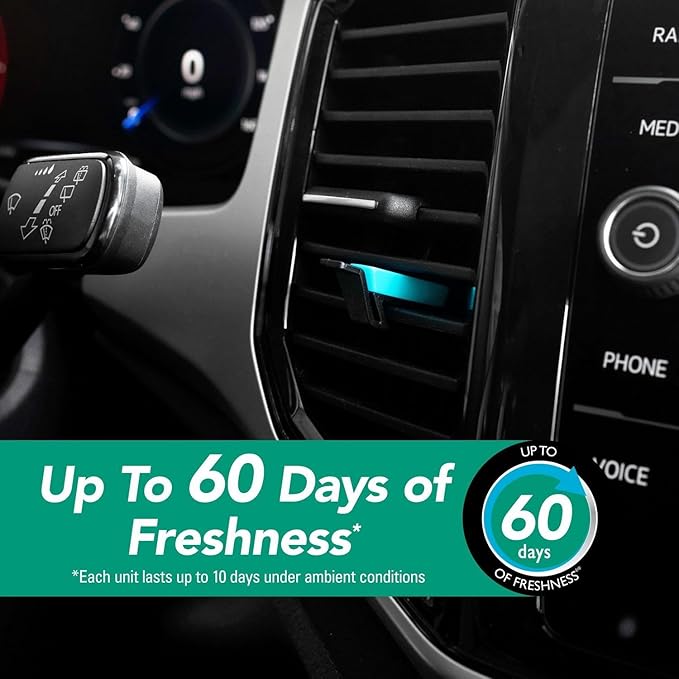 Refresh Your Car Odor Eliminating Auto Vent Stick Car and Home Air Freshener, Summer Breeze/Alpine Meadow Scent, 6 Sticks
