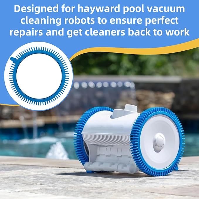 Pool Cleaner Tires with Super Hump Compatible with Hayward Poolvergnuegen 2X 4X Pool Vacuum Wheels, 896584000-143 Blue Front Tire Also fit for Hayward Phoenix Pressure Pool Cleaner Parts 2 Pack