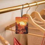Desert Cactus Sunset Car Air Freshener 4 Pcs, Western - Themed Hanging Air Freshener for Cars, Closet, Drawer, Boho Desert Car & Home Decor for Nature Lovers