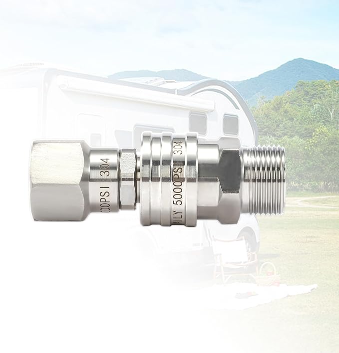 Tool Daily Pressure Washer Adapter Set with Swivel, M22 14mm to 3/8" Quick Connect, Stainless Steel Quick Disconnect Swivel for Power Washer Hose, 5000 PSI