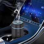 100ML Car Diffuser, USB Rechargeable Battery Operated, Powered Cordless Essential Oil Humidifier, 7 LED Color Lights 2 Timer Modes for Car Outdoor Home (Black)