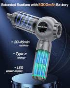 Handheld Car Vacuum Portable Cordless 25000Pa High Power Small Mini Hand Vacuum Cleaner Rechargeable 4-in-1 Compressed Air Duster Blower Pump Wireless Handheld Vac for Car Office Desktop Home Cleaning