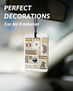 Trendy Leopard Print Car Air Freshener 4 Pcs, Funky Cheetah Print 8 Ball Ace Card Hanging Air Freshener for Cars Closet Drawer, Cheetah Girly Car Accessories Mirror Decor for Women