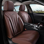 Coverado Front Seat Covers for Cars, Universal Car Seat Covers, 2 PCS Waterproof Leather Seat Cover, Driver Seat Covers Front Car Seat Protector, Breathable Car Seat Cushions Fit for Most Cars, Coffee