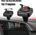Record Player Car Vent Clips Air Freshener Retro Style Album Cover Car Air Conditioning Outlet Clip Fragrance Diffuser Car Interior Decoration Accessories, Black