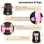 Adjustable Travel Pillow for Toddler, Portable Head Support for Car Seats for Newborn, Banana Stroller Headrest Pillow for Baby, Headrest Head Protection Pillow, Pink