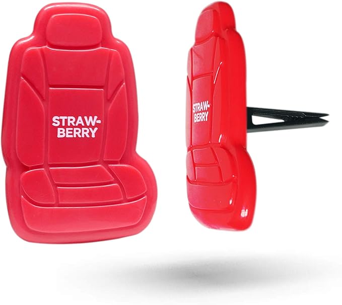 FH Group Air Freshener Vent Clips, Mini Car Seat Covers Design, (Strawberry Scent)-5PK