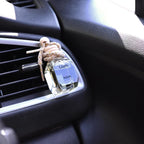 Llum Aqua Hanging Car Air Freshener – Luxury Automotive Perfume Diffuser 10ml (0.34 fl oz), Long-Lasting Fragrance, Alcohol-Free Non-Toxic Car Scent, Glass Bottle With Wood Cap & AC Vent Clip