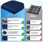 Seat Cushion for Office Chair, Memory Foam Chair Cushions, Car Seat Cushion for Long Sitting, Desk Chair Cushion for Pressure Relief, Non-Slip Bottom, Washable Cover, X-Large, Blue