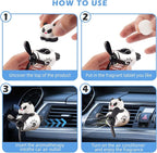 Car Air Freshener Cute Cartoon Panda Bear Pilot Car Diffuser Rotating Propeller Automotive Air Outlet Fan Creative Car Perfume Decoration Cool Car Accessories