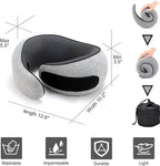 Neck Pillow for Traveling, Travel Neck Pillow for Airplanes, 100% Pure Memory Foam, 360° Support Stowable Pillows for Sleeping, Breathable & Washable Cover, Compact for Travel, Car & Office (Gray)