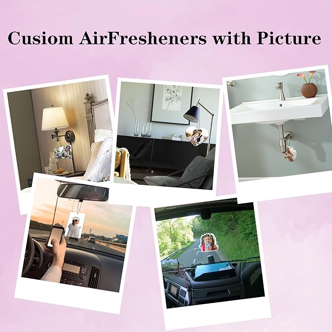 6Pcs Custom Air Fresheners with Picture - Personalized Double Sided Picture Air Freshener, Customized Air Freshener for Car Wardrobe, Bathroom, Wardrobes, Anniversary Presents (Irregular Shape)