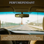 Refillable Car Air Freshener Hanging Diffuser, Empty Glass Bottle with Reed Sticks for Essential Oils, Car Scent Diffuser and Aromatherapy Pendant Decor for Women and Men (4PCS)