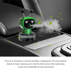 Smart Cute Robot Car Air Freshener, Fine Spray Car Aromatherapy Machine with Four-Gear Adjustment, Auto On/Off Mini Robot Fillable Essential Oil Diffuser for Vehicle Home Office (Flower)