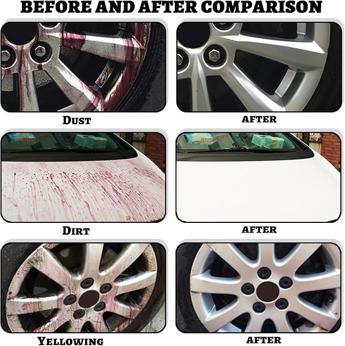 Wheel Cleaner, Aluminum Cleaner, Rim & Wheel Cleaner Spray, Removes Brake Dust & Grime, Brake Dust, Non-Acidic Tire Cleaner, Purple Color Changing, 10 fl oz (1PCS)