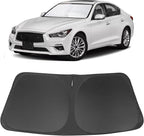 Windshield Sun Shade Custom Fit for 2014-2023 2024 Infiniti Q50 Accessories Foldable Sunshade Sun Blocker Protect Car from Sun Rays & Heat Damage Keep Car Cooler
