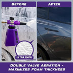 Brug's™ Pro Foam Cannon V2 - Professional Car Wash Foam Gun for Pressure Washer - Adjustable Spray Blaster, 1.1mm Orafice, Wide Neck Bottle, 1/4" Quick Connector - Snow Foam Cannon