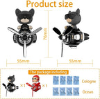 2Pcs Car Air Fresheners, Cute Bear Pilot Automotive Air Outlet Creative Car Perfume Diffuser, Automotive Accessories Air Vent Decoration with 8 Fragrant Tablets (Black 2+Red 1)
