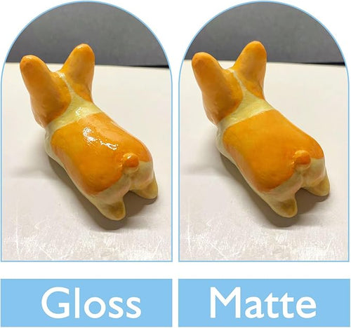 2 x 50ml Air Dry Clay Glaze, Clay Glaze Air Dry for Airdry Clay, Air Dry Clay Varnish Can Not Only Used to Prevent Clay Cracking, Scratches, and Wear,It Can Also Having a Glaze Effect (Gloss+Matte)