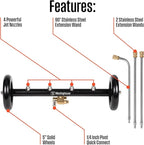 Westinghouse Universal 16" Pressure Washer Undercarriage Cleaner and Water Broom Attachment - 4400 PSI, 1/4" Connector - for Gas and Electric Pressure Washers