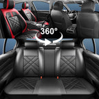 CX-70 Car Seat Covers Fit for Mazda CX-70 2025-2026, Full Coverage Premium Leather Waterproof Breathable Seat Covers, Automotive Seat Protectors, Airbag Compatible(Full Set Seats, Black & Red)