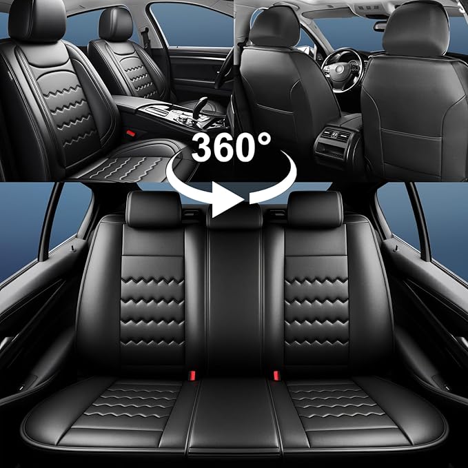 CX-50 Car Seat Covers Custom Fit for Mazda CX-50 2023-2026, Full Coverage Premium Leather Waterproof Breathable Seat Covers, Automotive Seat Protectors, Airbag Compatible(Full Set Seats, Black)